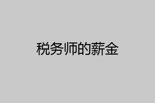 税务师的薪金