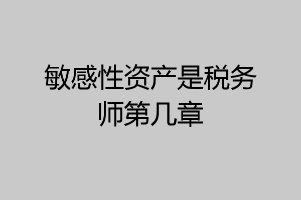 敏感性资产是税务师第几章