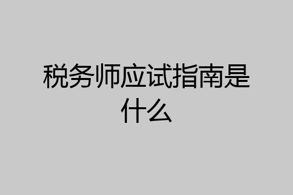 税务师应试指南是什么