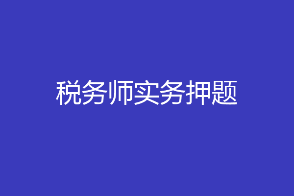 税务师实务押题