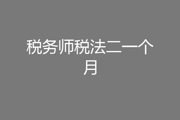 税务师税法二一个月