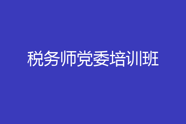税务师党委培训班