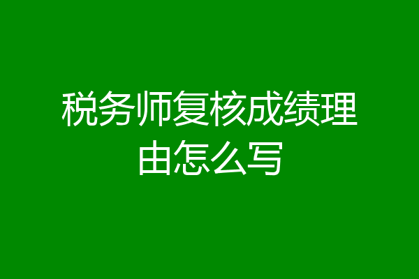 税务师复核成绩理由怎么写