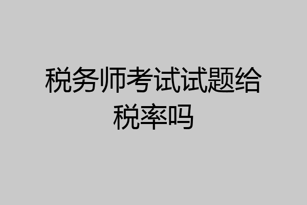 税务师考试试题给税率吗