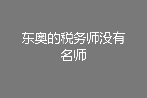 东奥的税务师没有名师