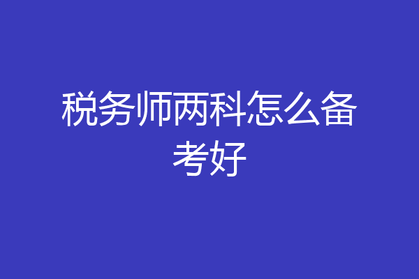 税务师两科怎么备考好
