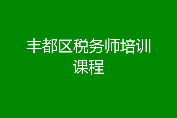 丰都区税务师培训课程