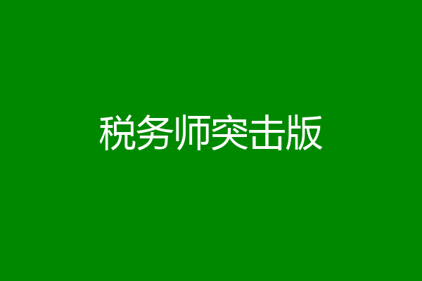 税务师突击版