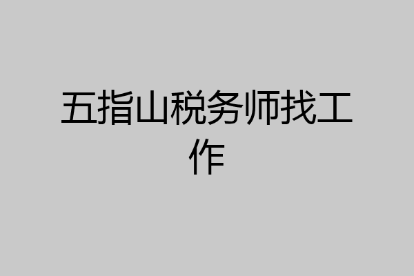 五指山税务师找工作