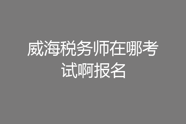 威海税务师在哪考试啊报名