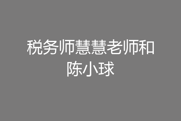 税务师慧慧老师和陈小球