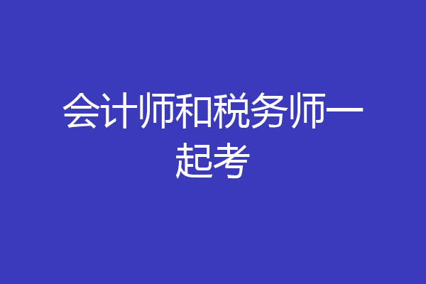 会计师和税务师一起考