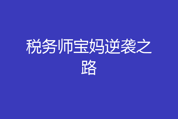 税务师宝妈逆袭之路