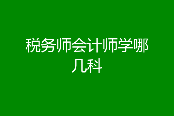 税务师会计师学哪几科