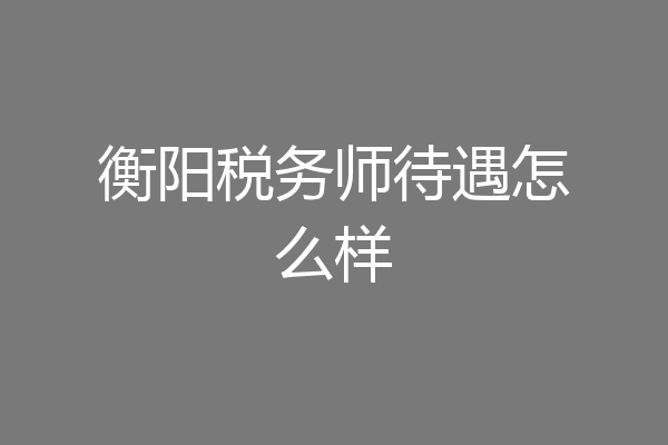 衡阳税务师待遇怎么样