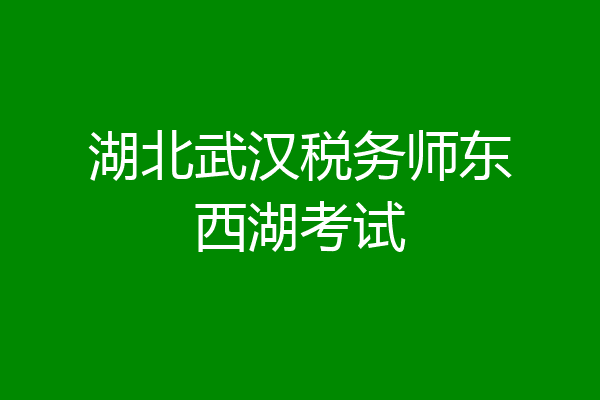 湖北武汉税务师东西湖考试