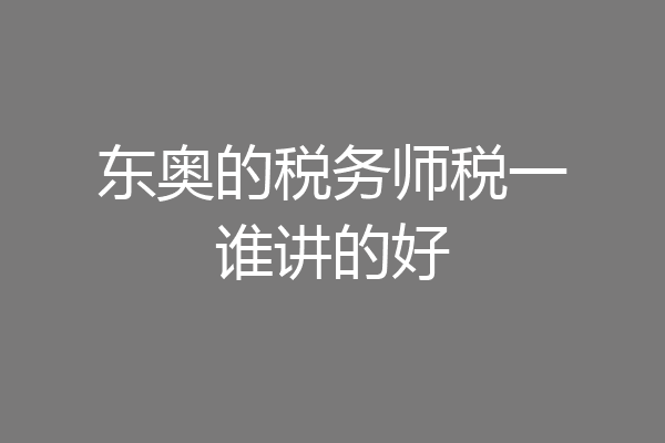东奥的税务师税一谁讲的好