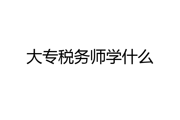 大专税务师学什么
