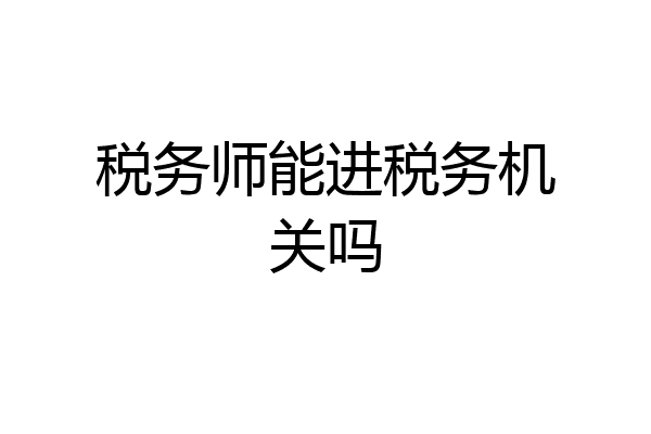 税务师能进税务机关吗