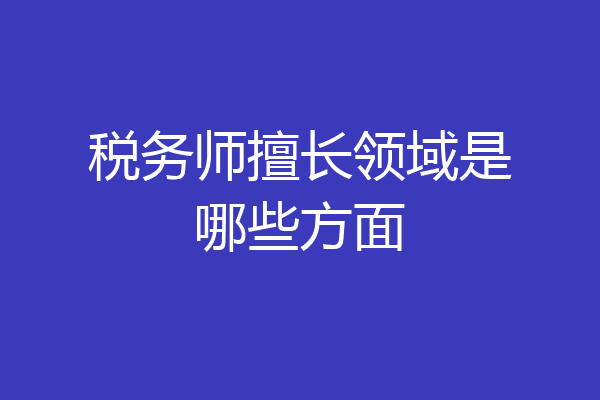 税务师擅长领域是哪些方面