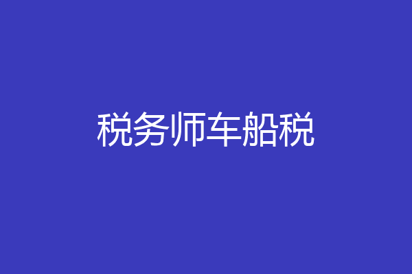 税务师车船税