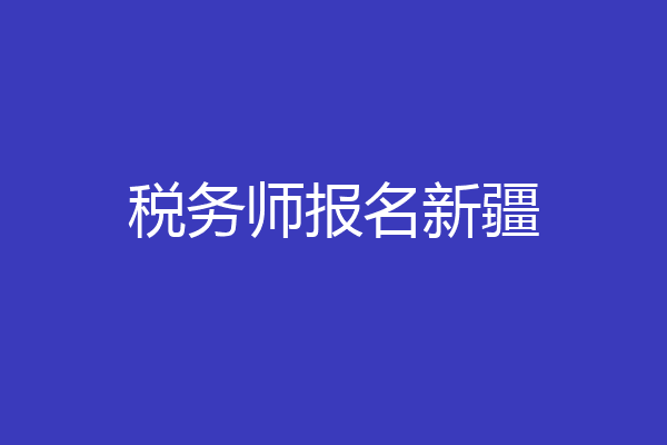 税务师报名新疆