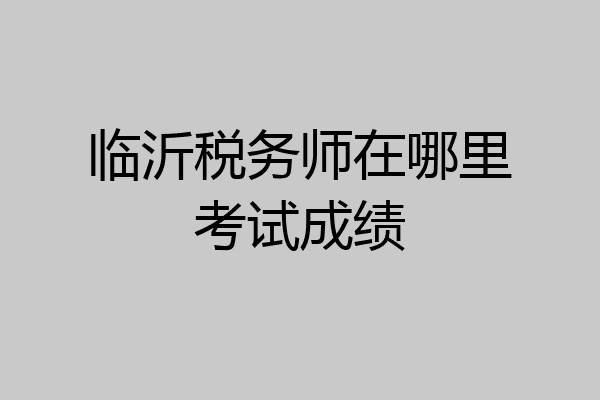 临沂税务师在哪里考试成绩