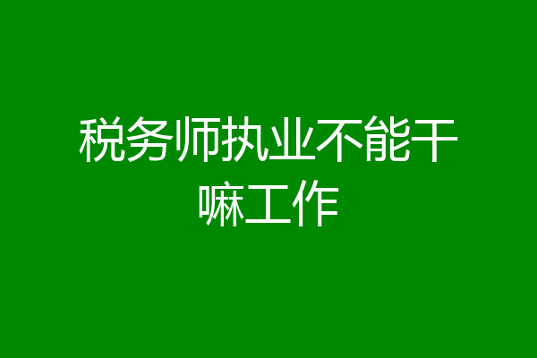 税务师执业不能干嘛工作