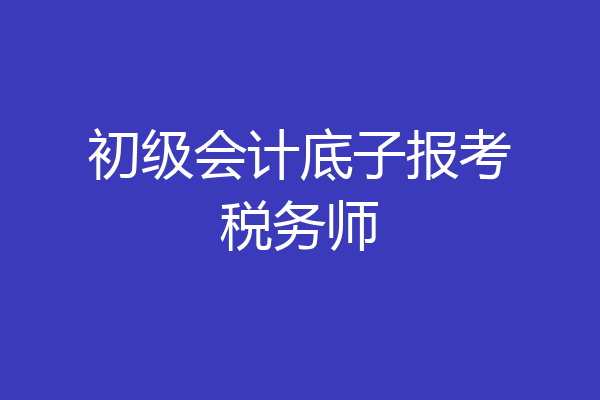 初级会计底子报考税务师
