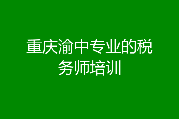 重庆渝中专业的税务师培训