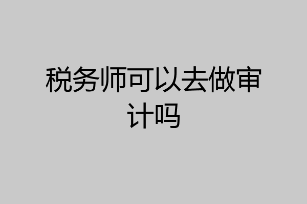 税务师可以去做审计吗