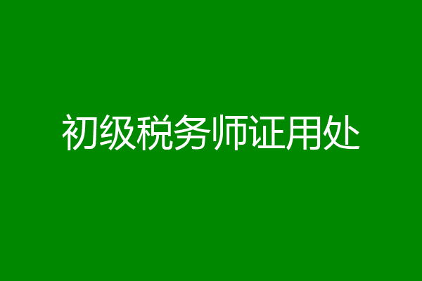 初级税务师证用处