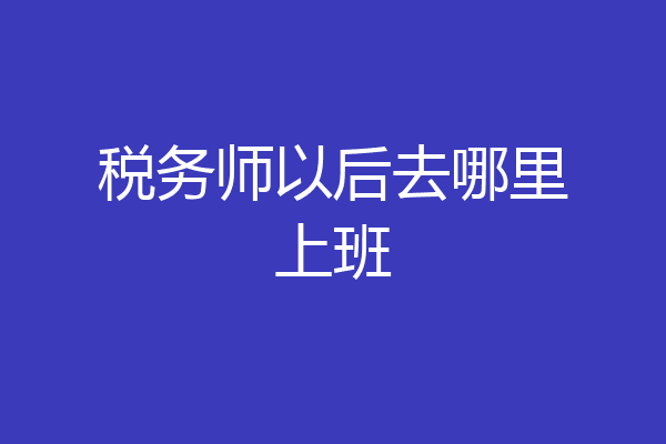 税务师以后去哪里上班