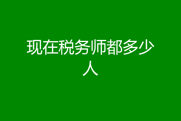 现在税务师都多少人