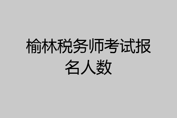榆林税务师考试报名人数
