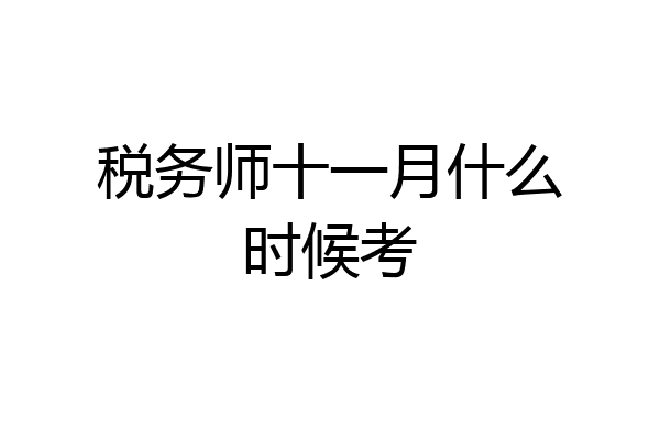 税务师十一月什么时候考