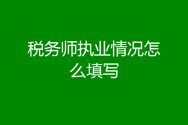 税务师执业情况怎么填写