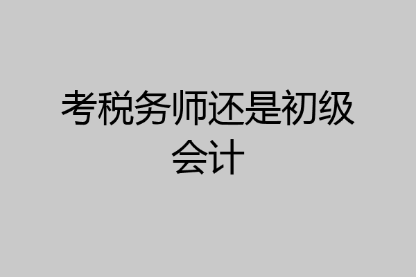 考税务师还是初级会计