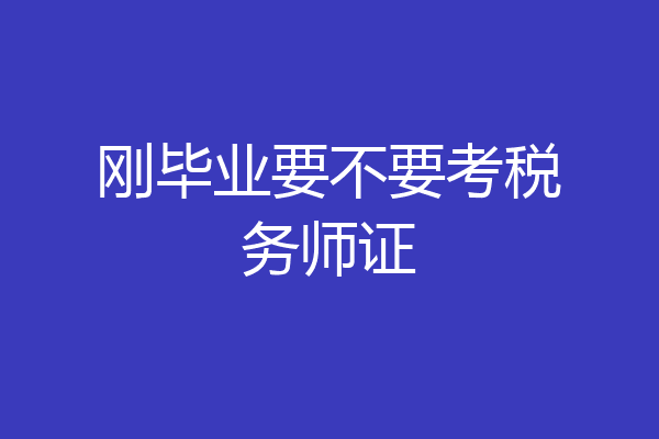 刚毕业要不要考税务师证