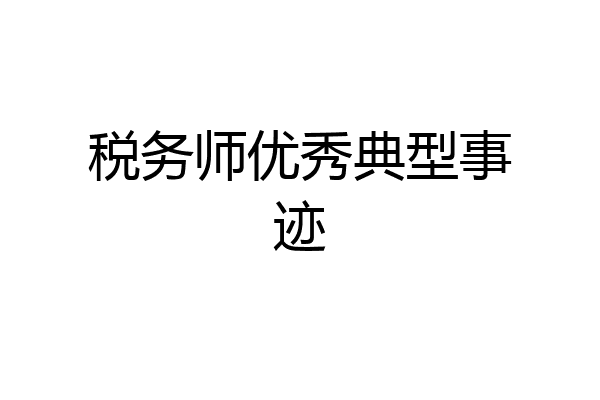 税务师优秀典型事迹