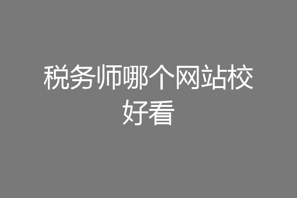 税务师哪个网站校好看