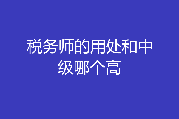 税务师的用处和中级哪个高