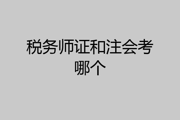 税务师证和注会考哪个