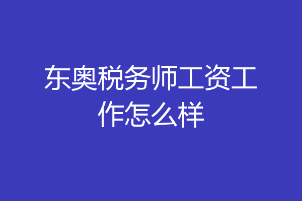 东奥税务师工资工作怎么样