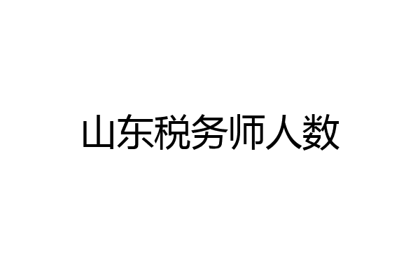 山东税务师人数