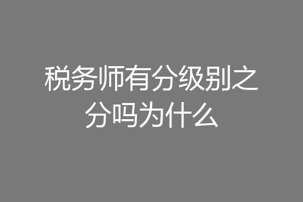 税务师有分级别之分吗为什么