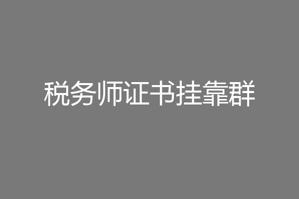 税务师证书挂靠群
