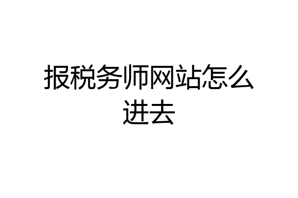 报税务师网站怎么进去