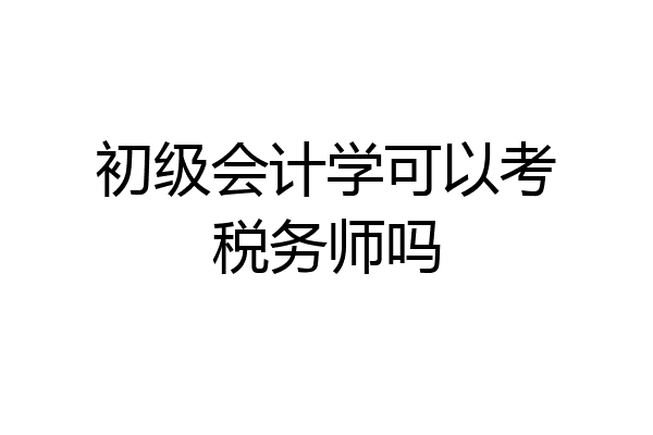 初级会计学可以考税务师吗