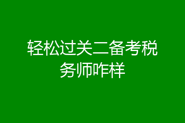 轻松过关二备考税务师咋样